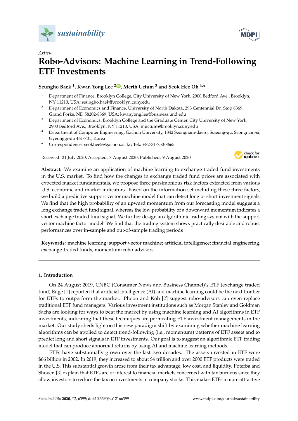 Robo-Advisors: Machine Learning in Trend-Following ETF Investments
