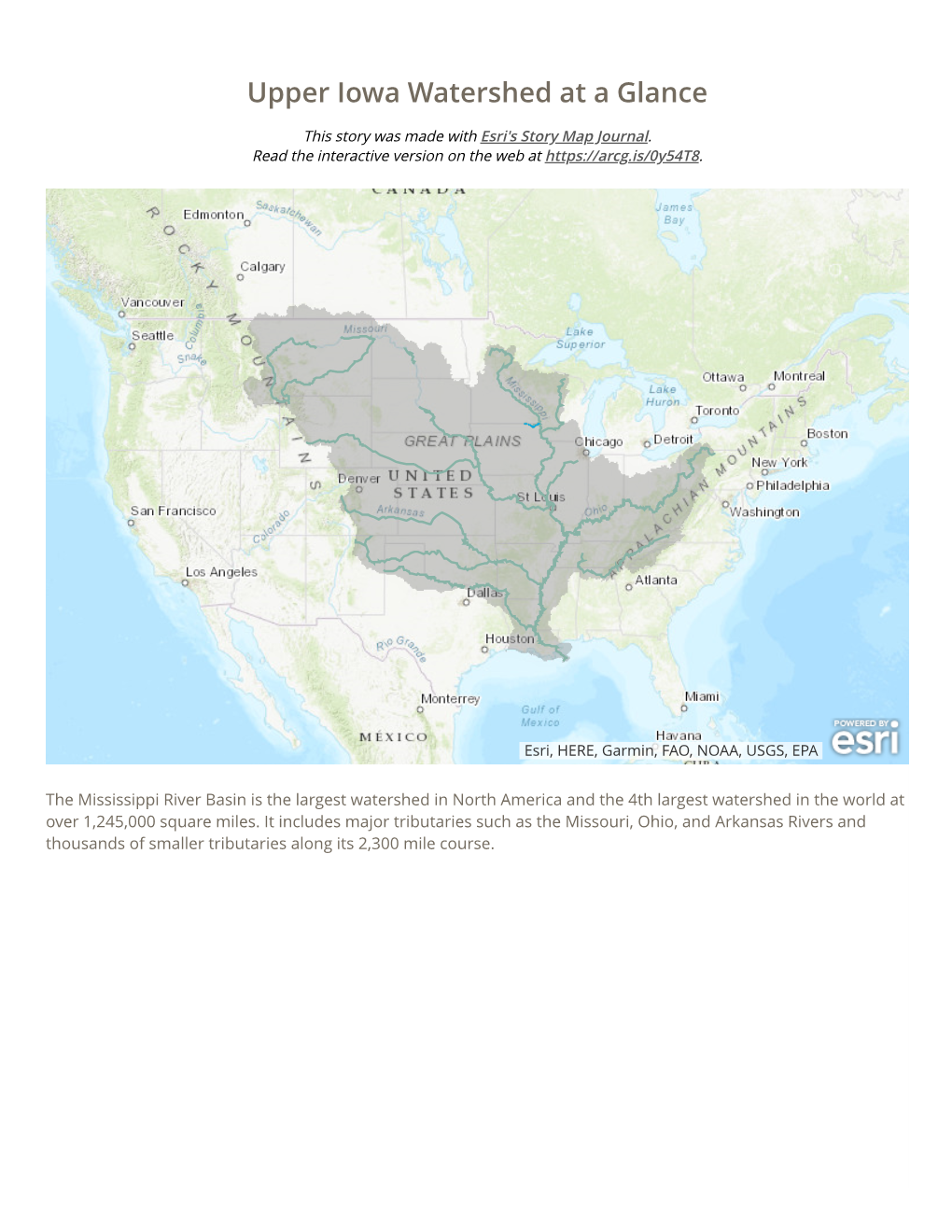 Upper Iowa Watershed at a Glance