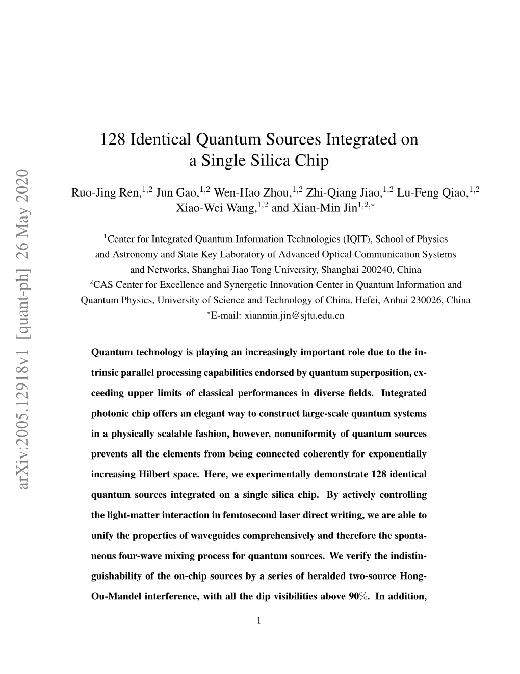 128 Identical Quantum Sources Integrated on a Single Silica Chip