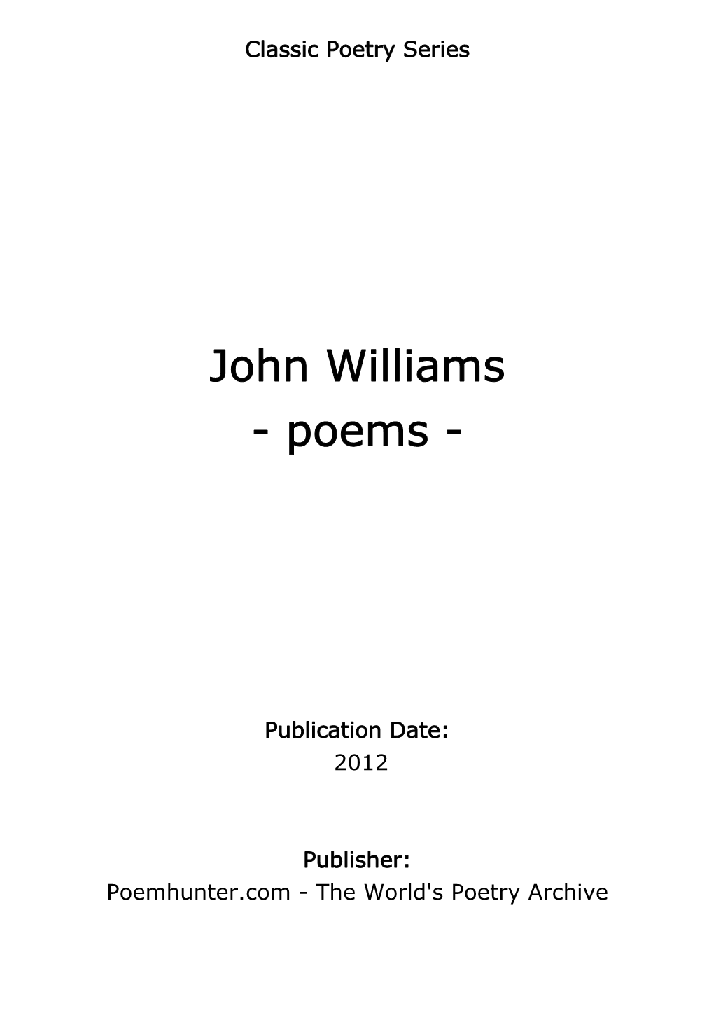 John Williams - Poems