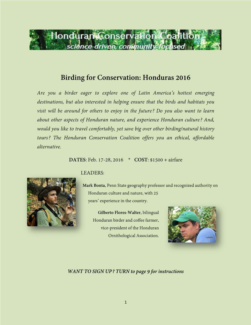 Birding for Conservation: Honduras 2016