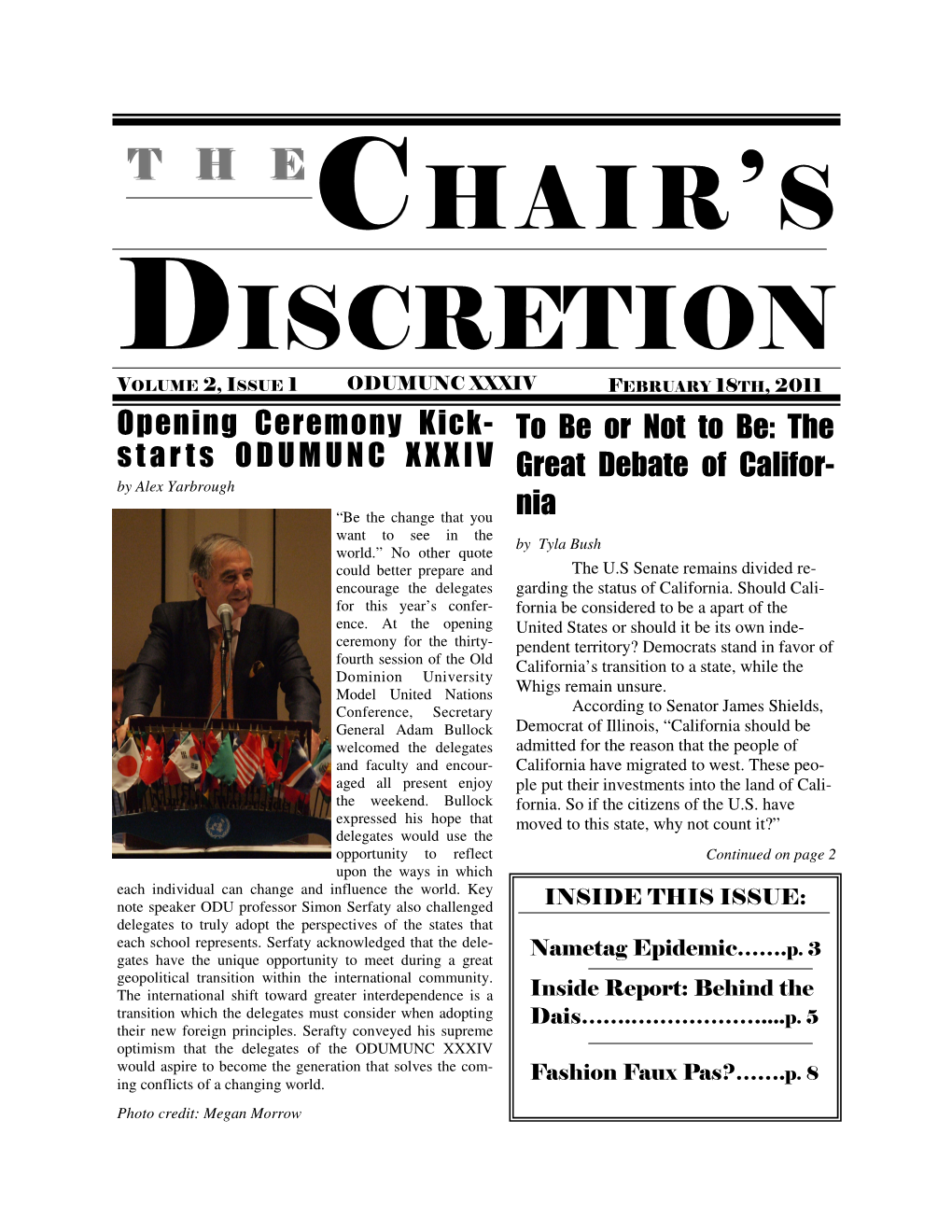 CHAIR's DISCRETION I.Pub