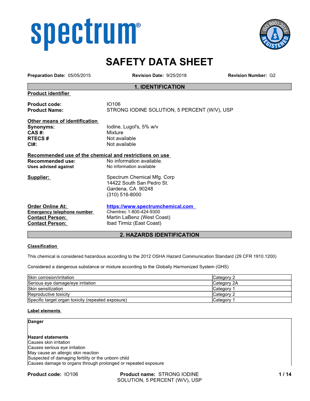 Safety Data Sheet