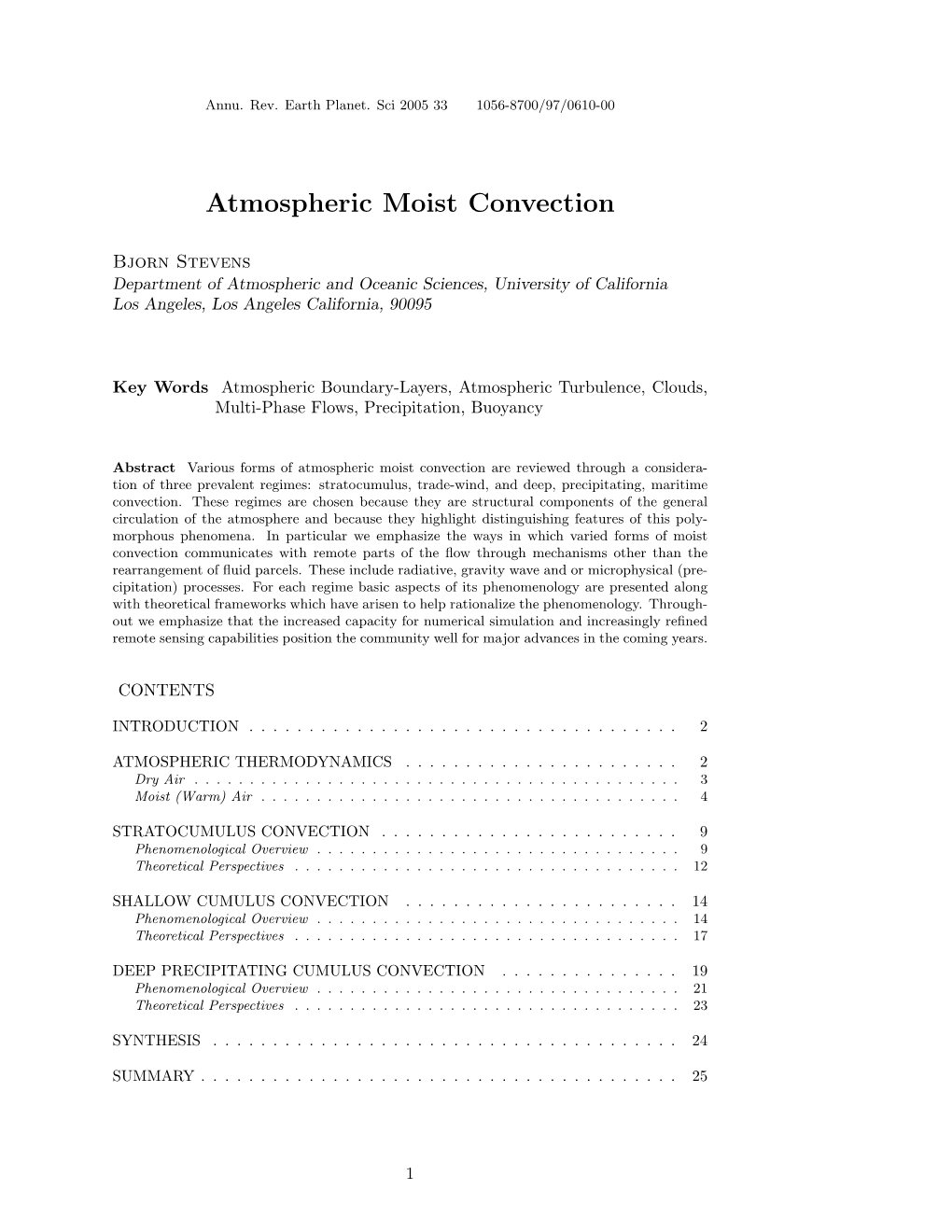 Atmospheric Moist Convection