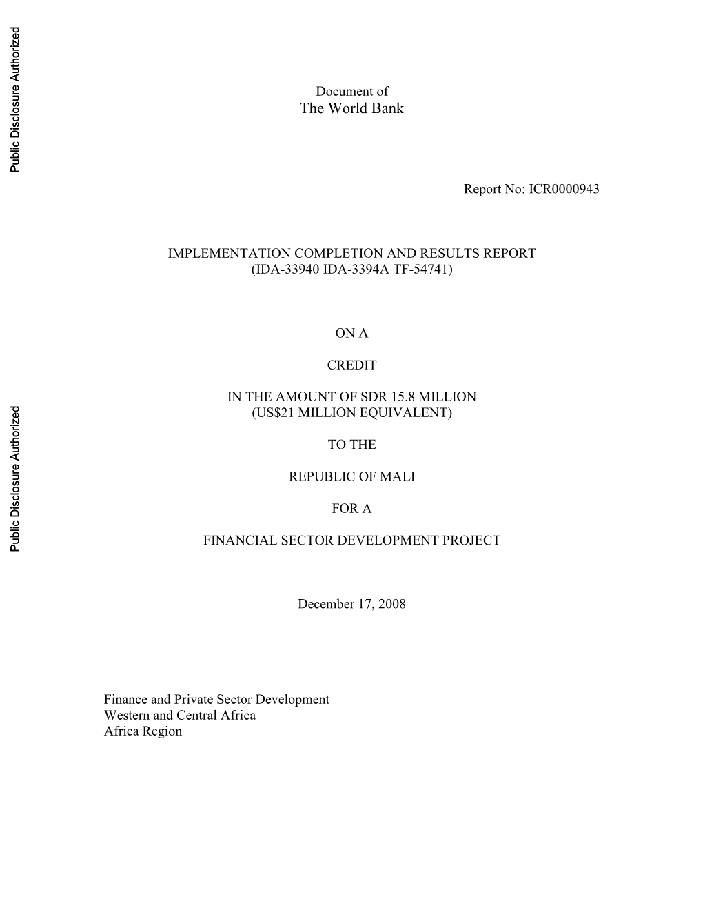 World Bank Document