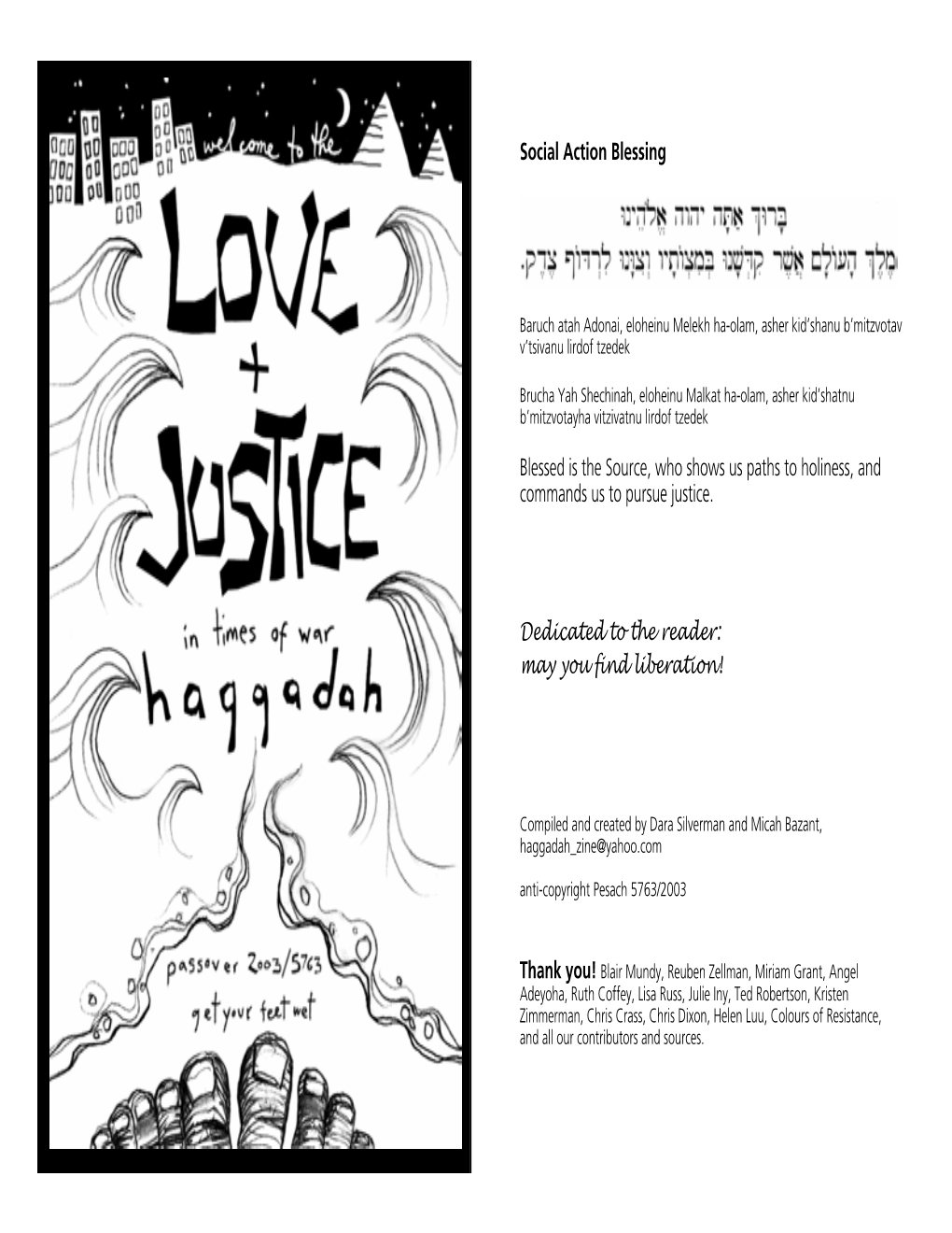 Love and Justice in Times of War Haggadah