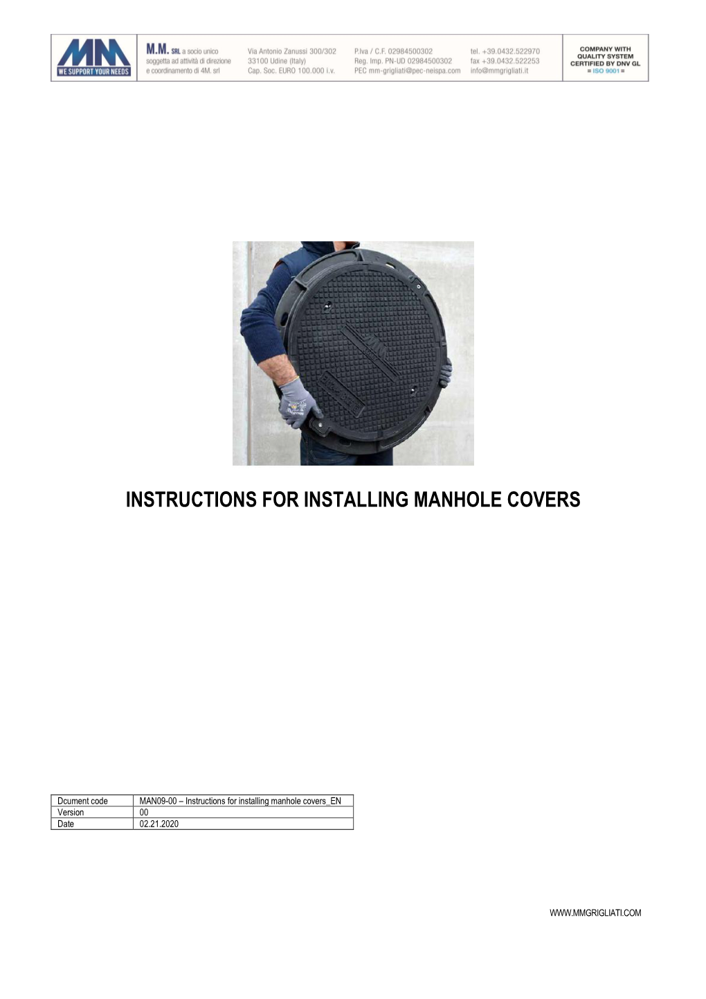 Instructions for Installing Manhole Covers