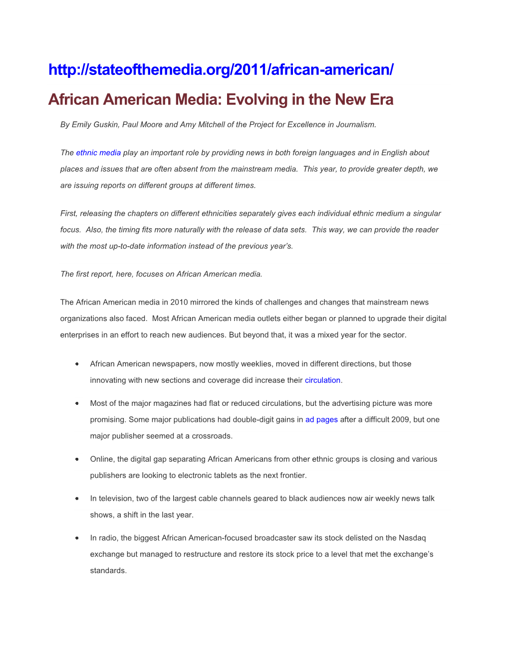 African American Media: Evolving in the New Era