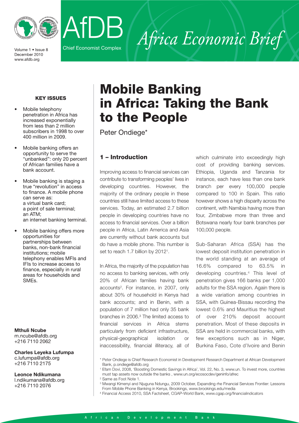 Mobile Banking in Africa