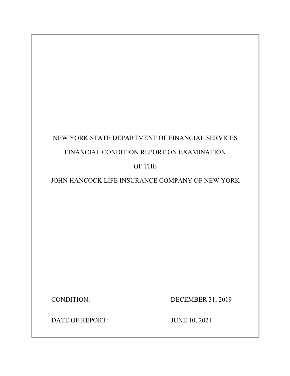 John Hancock Life Insurance Company of New York