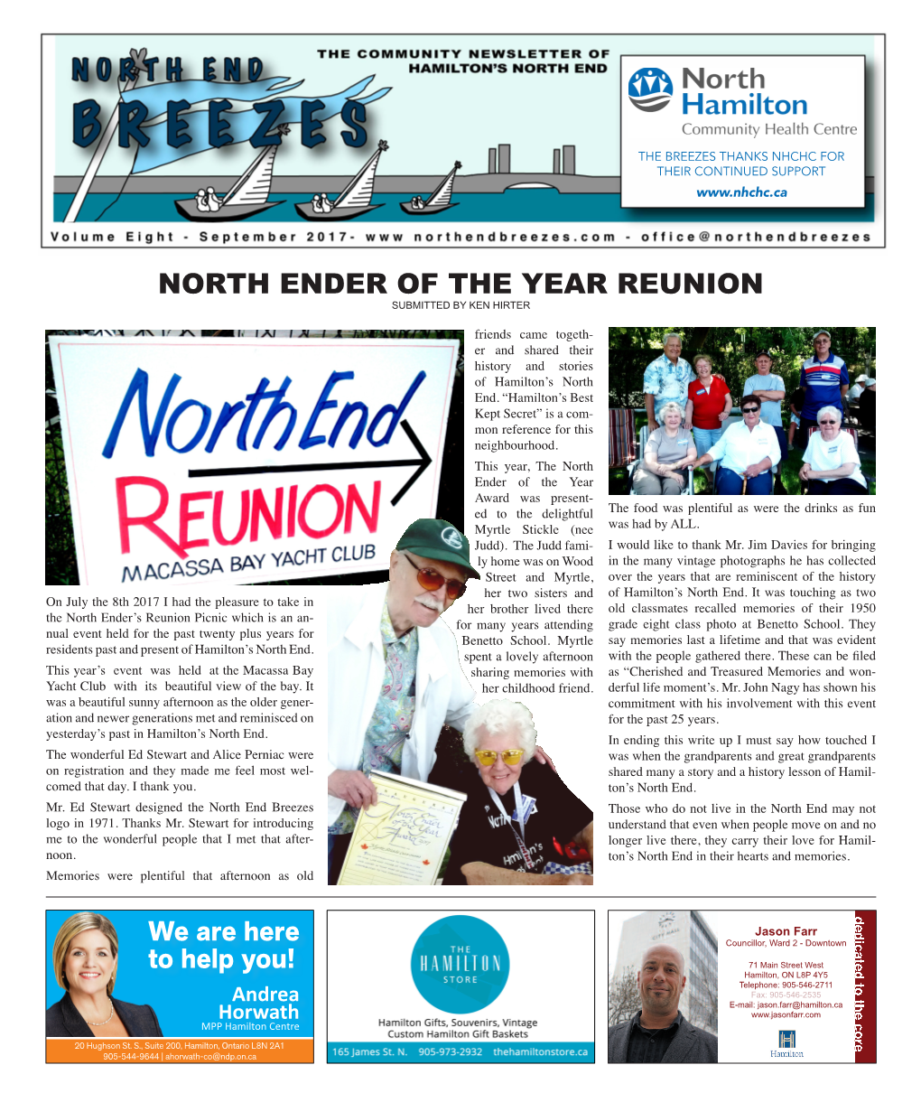 North Ender of the Year Reunion Submitted by Ken Hirter