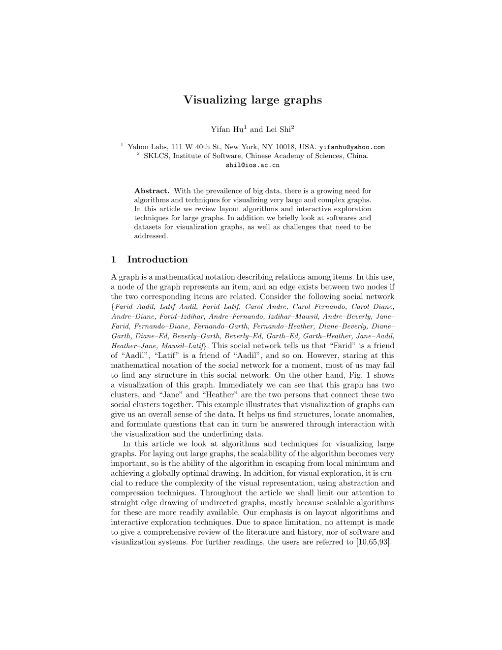 Visualizing Large Graphs