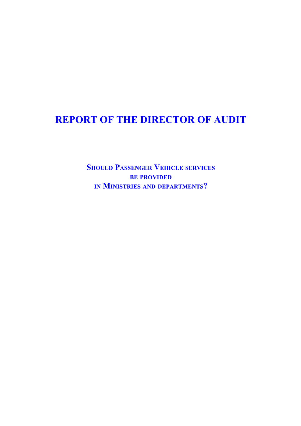 Draft Performance Audit Report