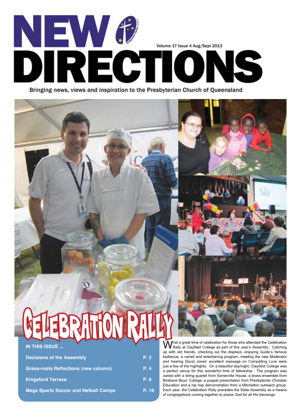 New Directions, August/September 2013 - Page 2 Decisions of the 2013 State Assembly by Rev