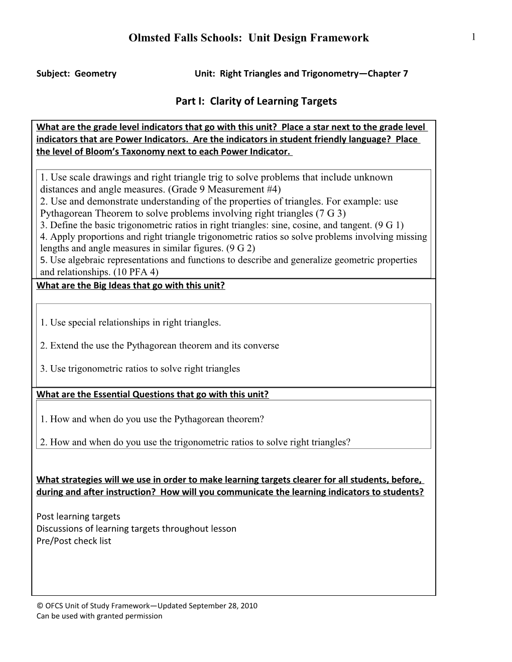 Unit Design Template