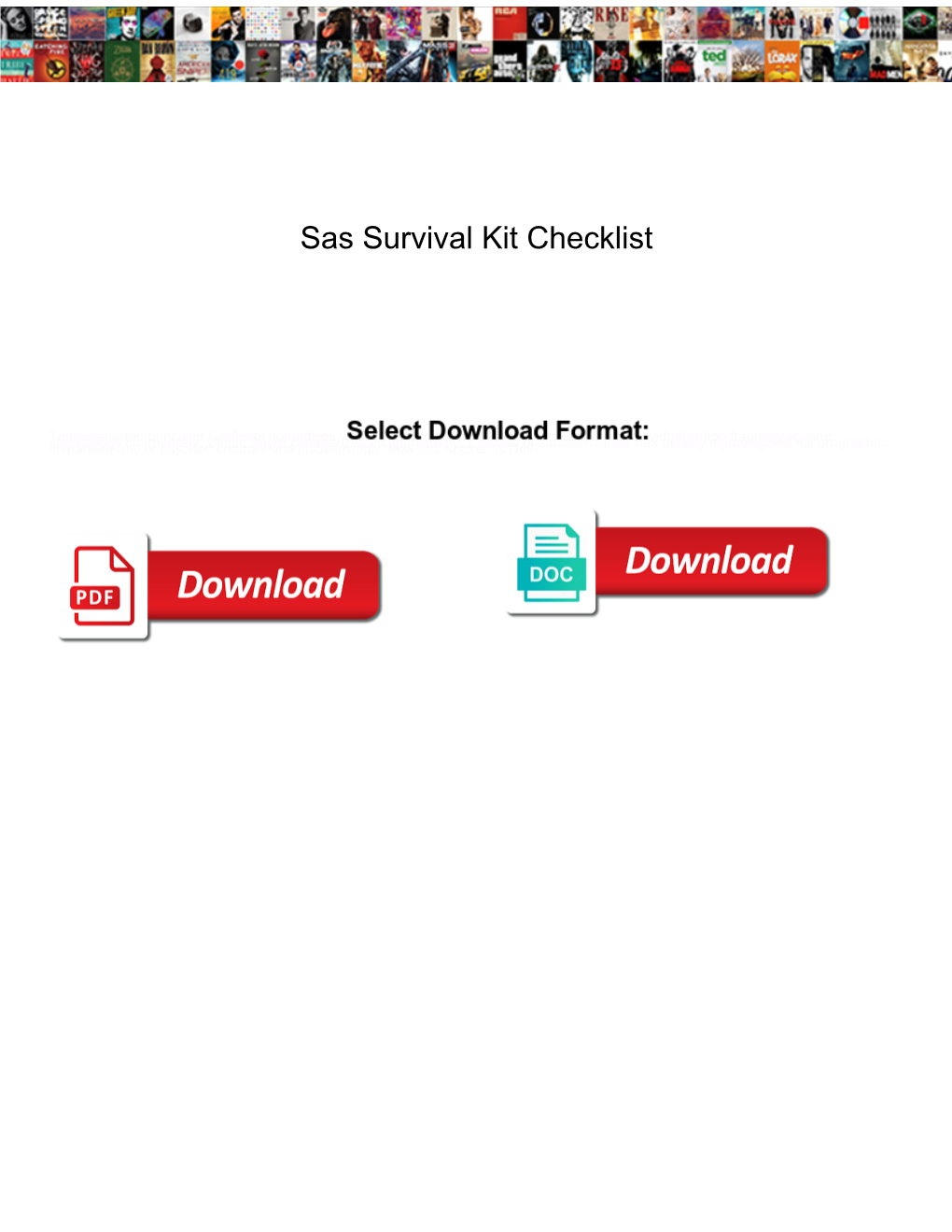 Sas Survival Kit Checklist