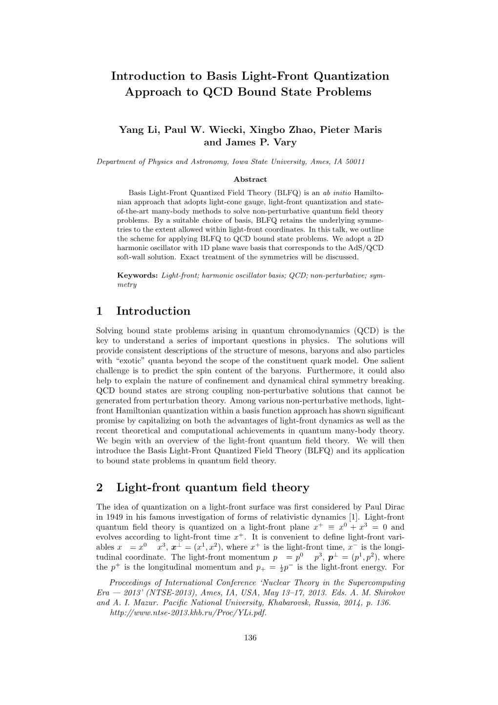 Introduction to Basis Light-Front Quantization Approach to QCD Bound State Problems