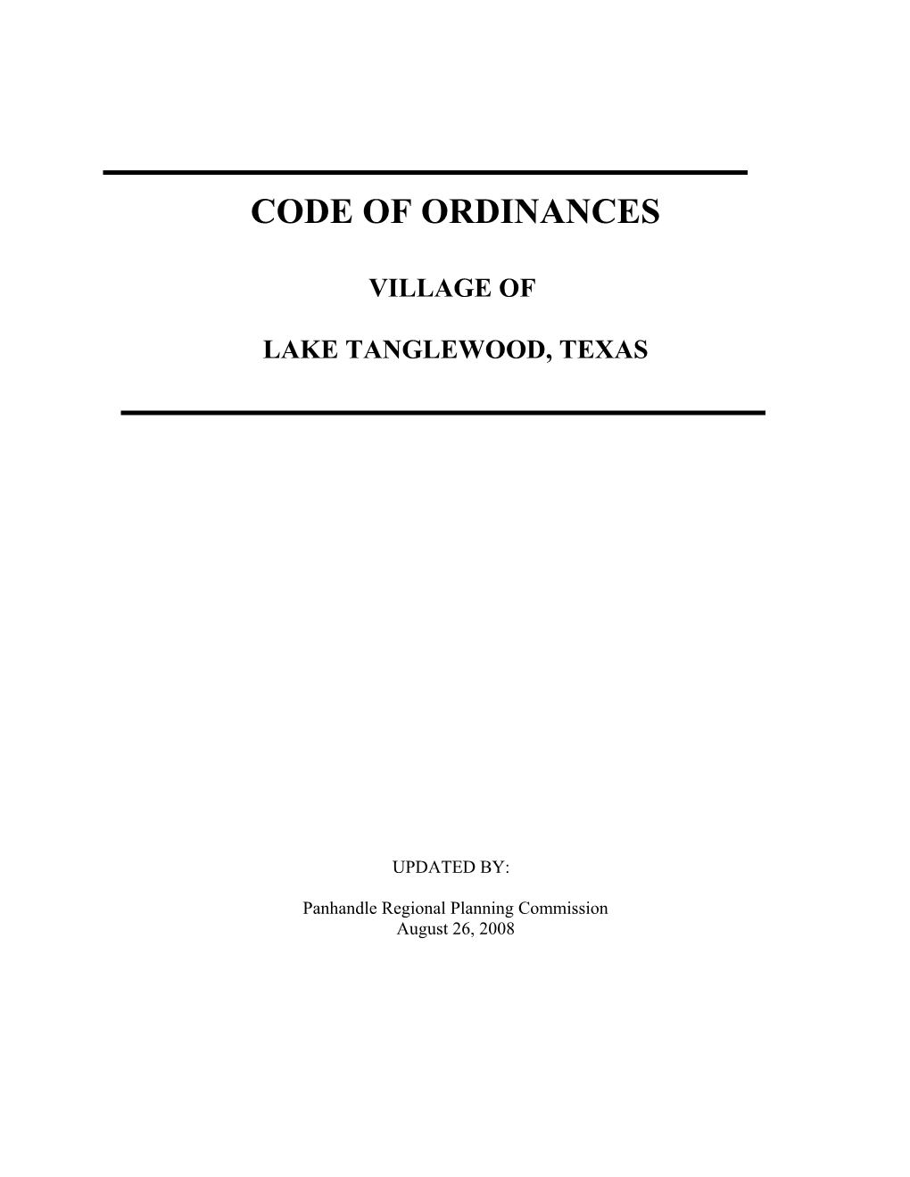 Code of Ordinances