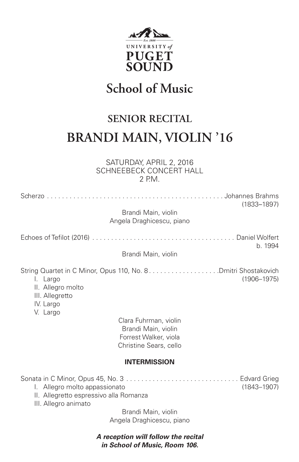 Brandi Main, Violin ’16