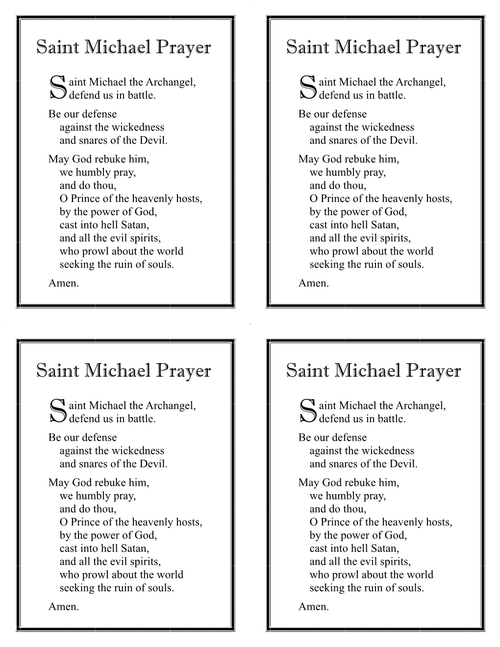 Saint Michael Prayer Saint Michael Prayer