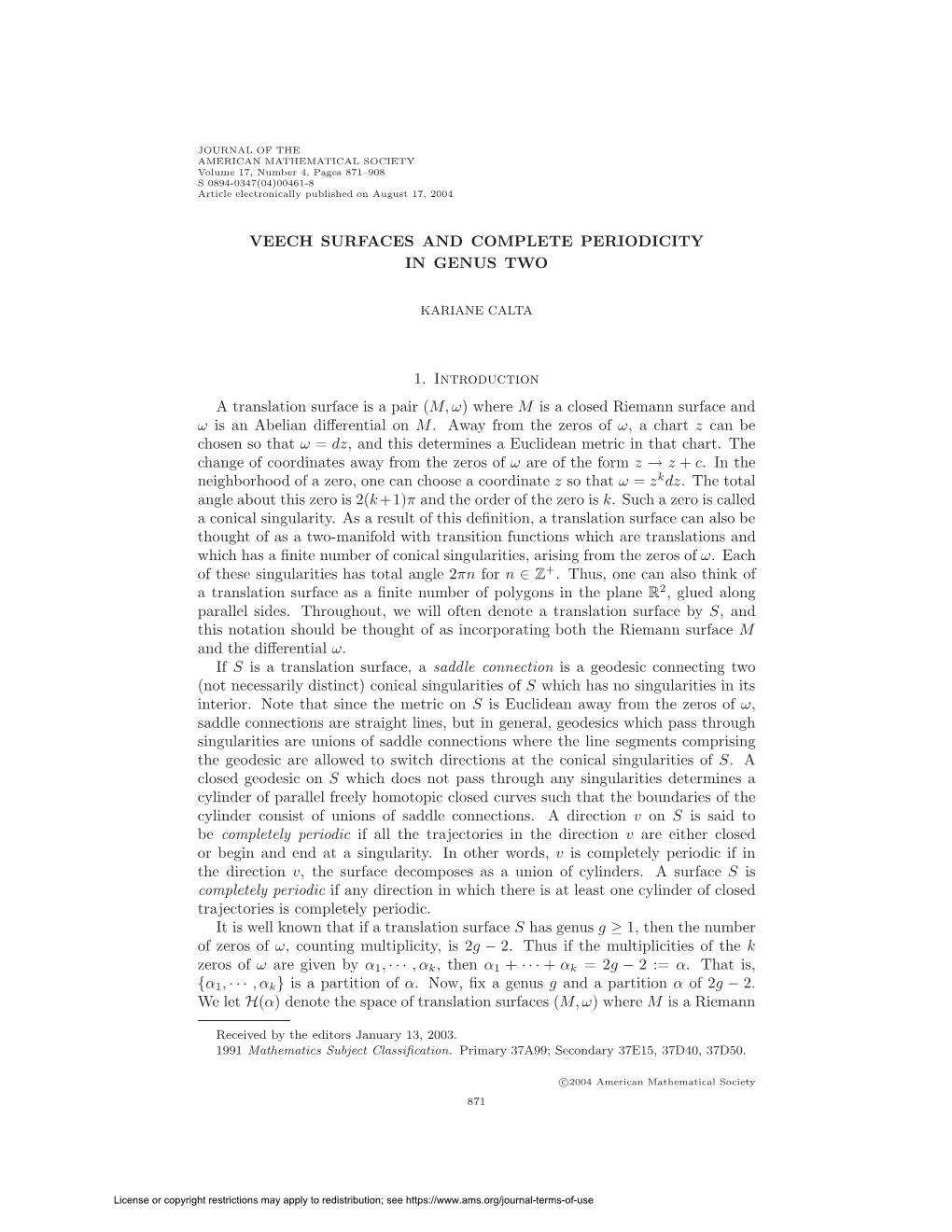 Veech Surfaces and Complete Periodicity in Genus Two