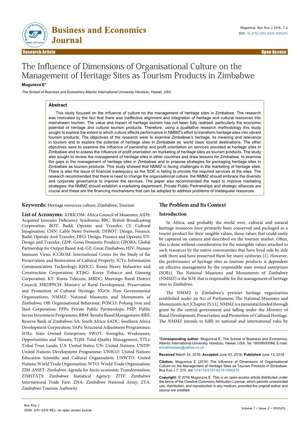 The Influence of Dimensions of Organisational Culture on The