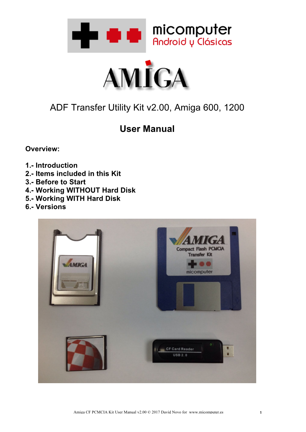 ADF Transfer Utility Kit V2.00, Amiga 600, 1200 User Manual