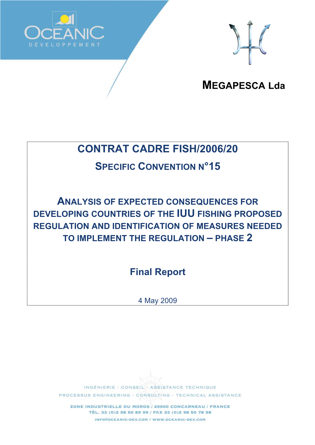 Contrat Cadre Fish/2006/20 Specific Convention N°15