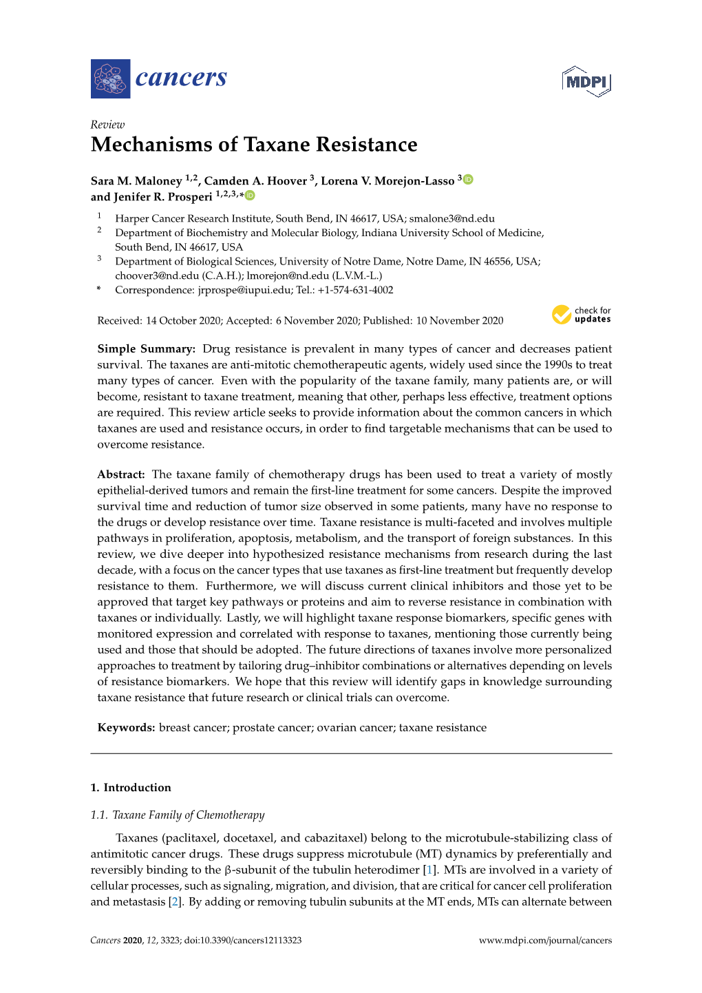 Mechanisms of Taxane Resistance