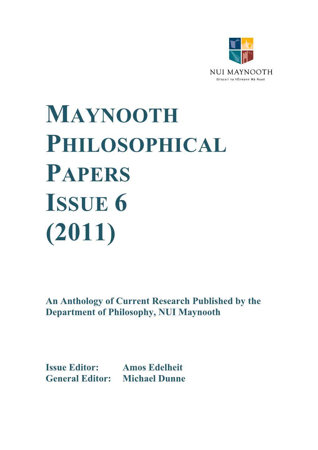 Maynooth Philosophical Papers Issue 6 (2011)