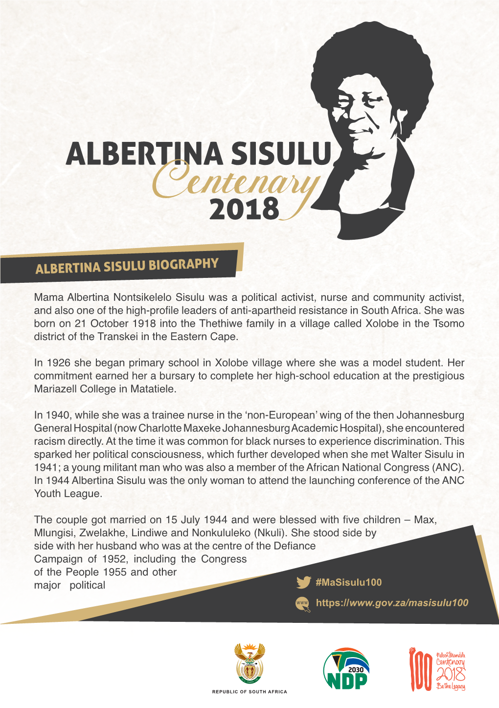 Albertina Sisulu Biography