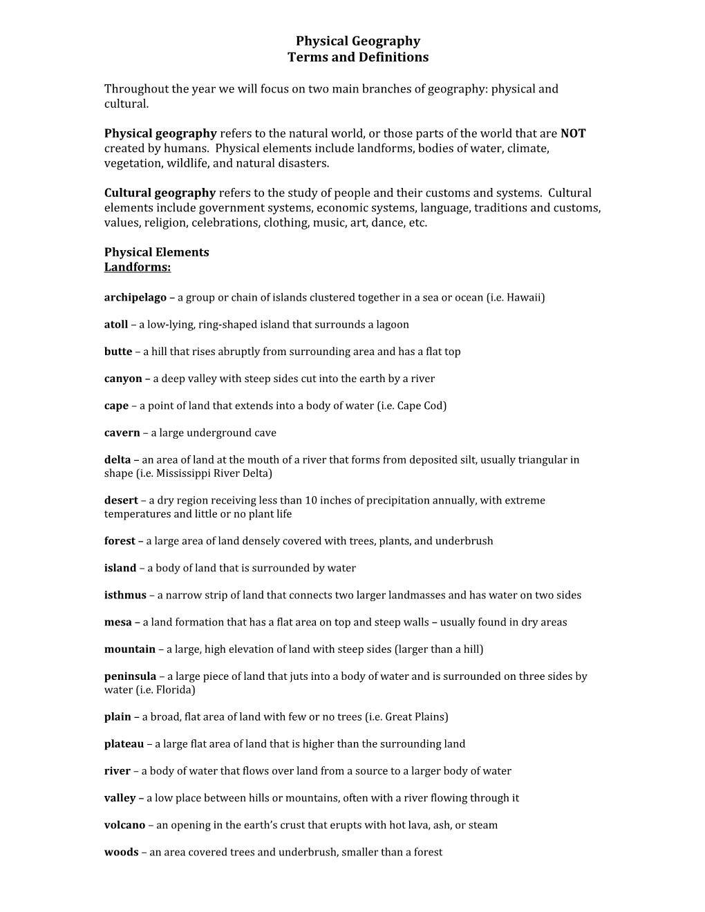 Physical Geography s1