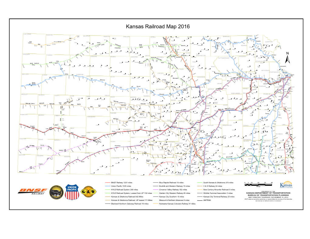 Kansas Railroad Map 2016