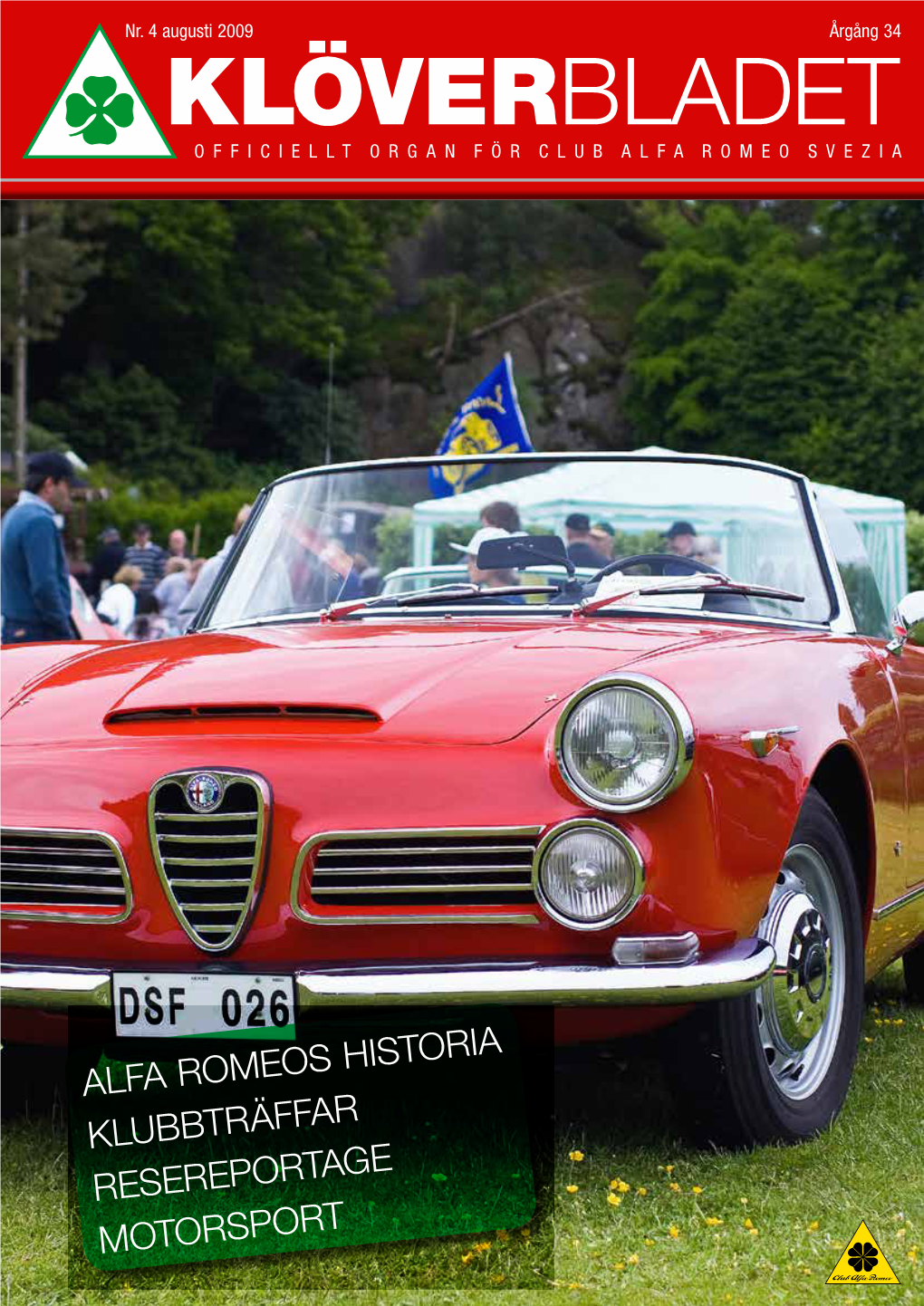 Klöverbladet Officiellt Organ För Club Alfa Romeo Svezia