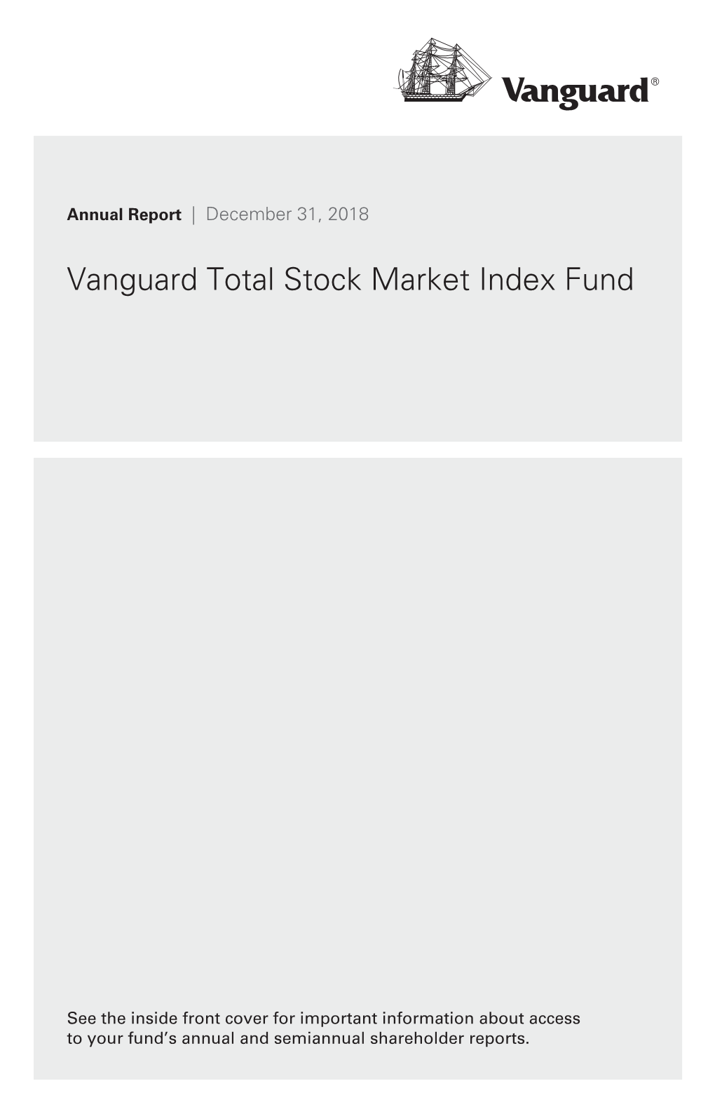 Vanguard Total Stock Market Index Fund Annual Report December 31