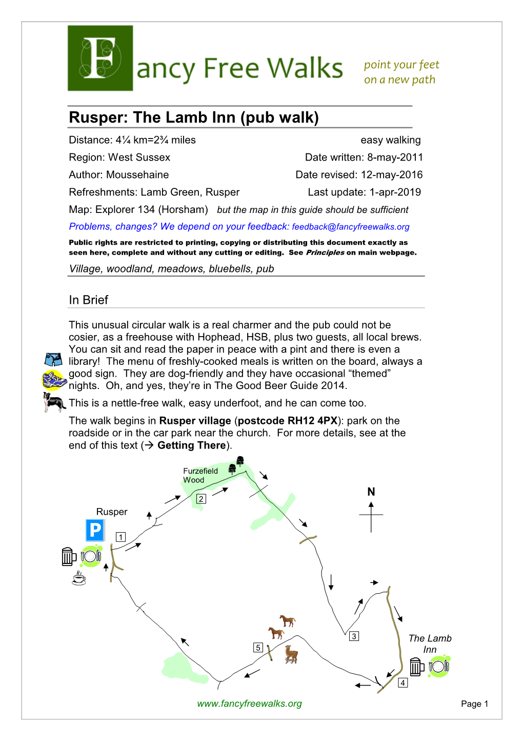 Rusper: the Lamb Inn (Pub Walk)