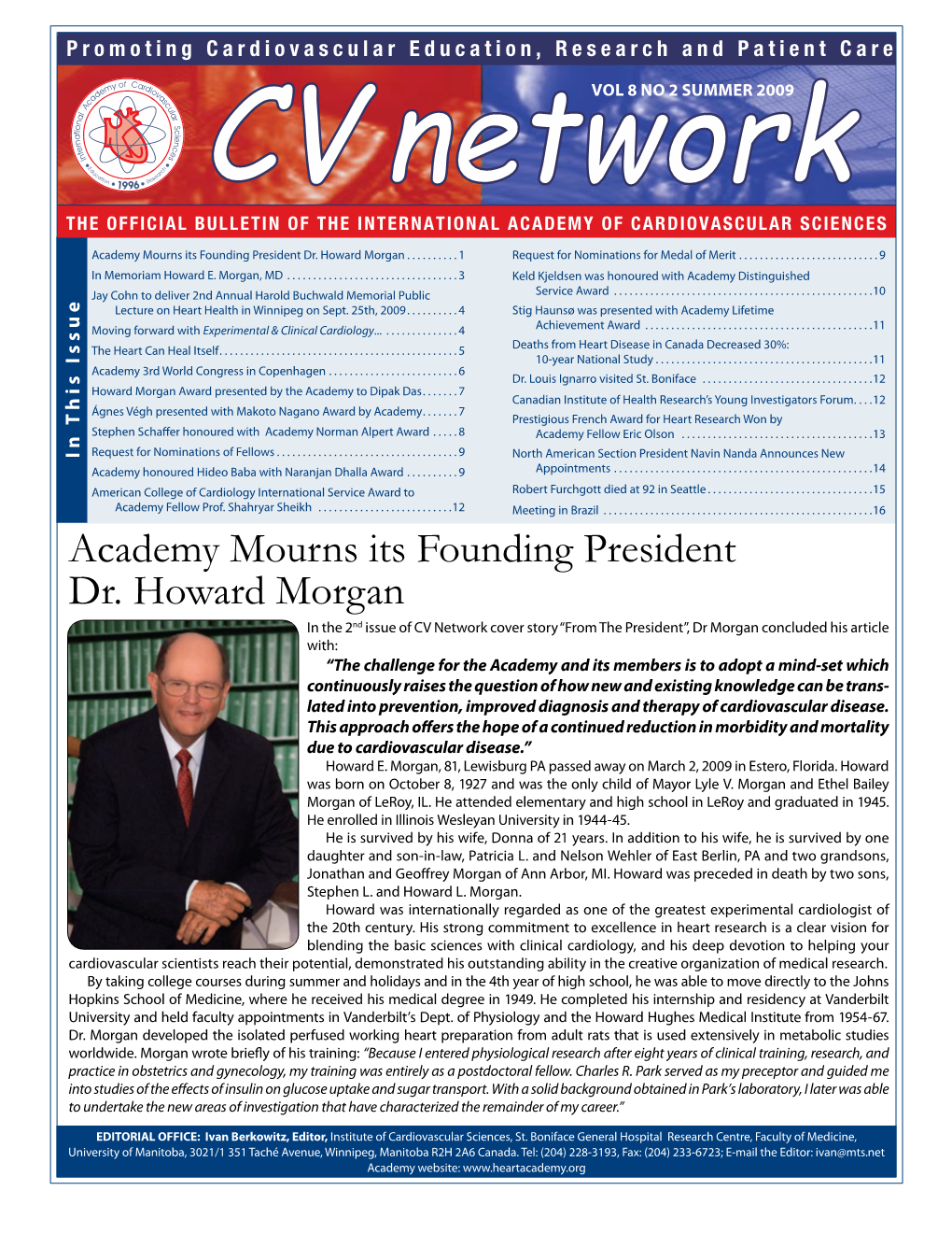 Academy Mourns Its Founding President Dr. Howard Morgan