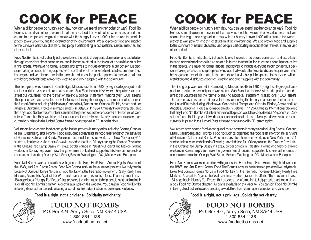 COOK for PEACE COOK for PEACE