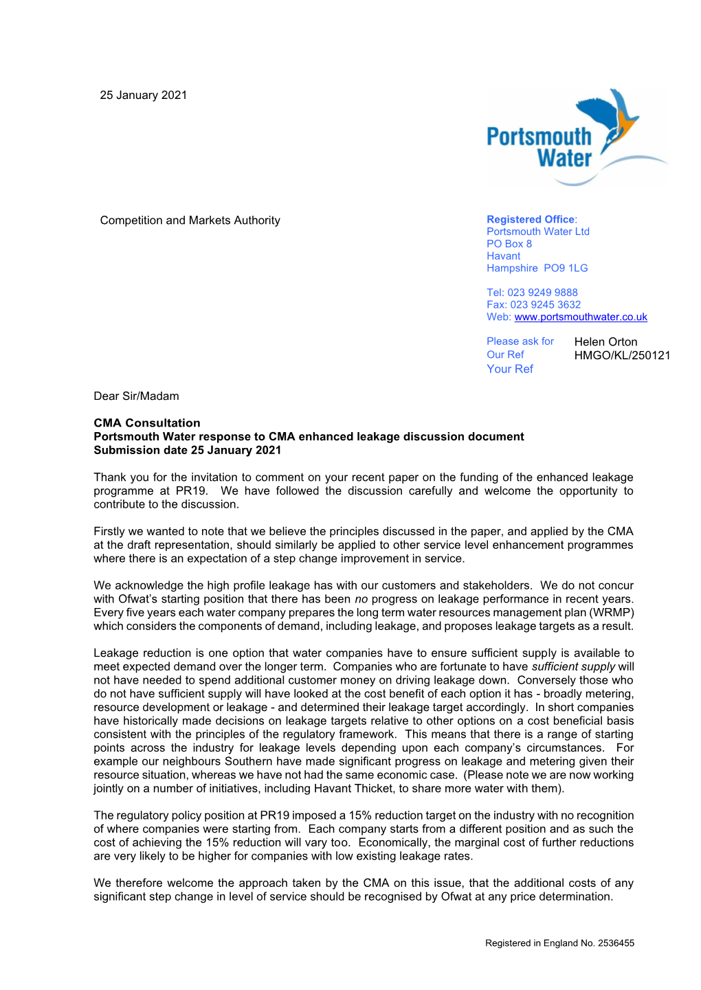 Portsmouth Water Leakage Response