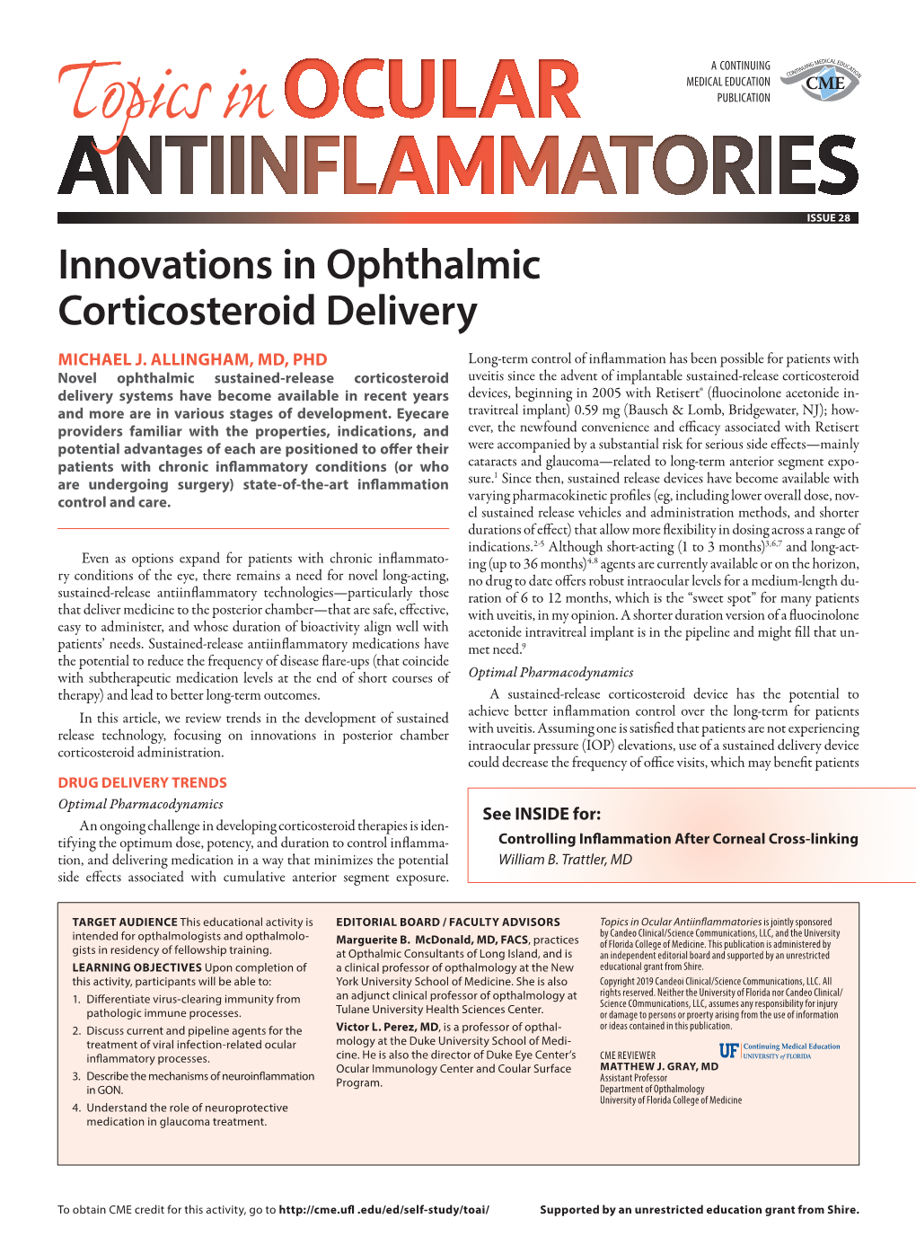 Innovations in Ophthalmic Corticosteroid Delivery