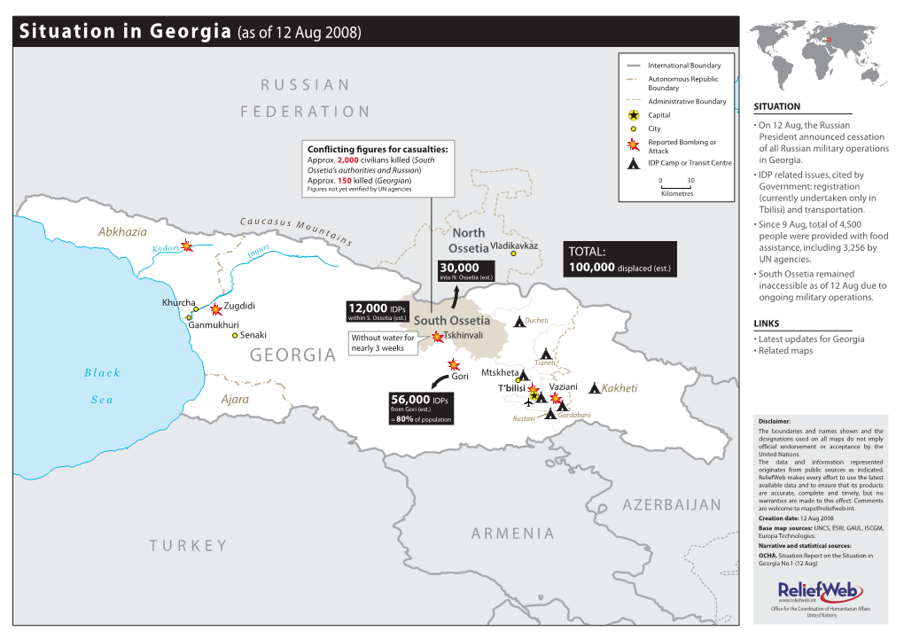 Situation in Georgia (As of 12 Aug 2008)