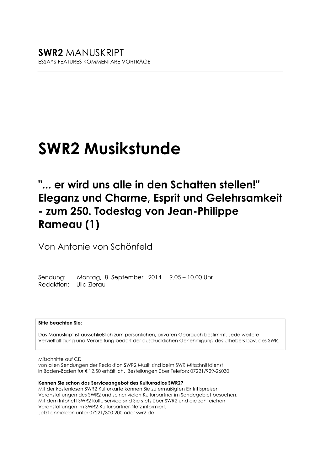 SWR2 Musikstunde