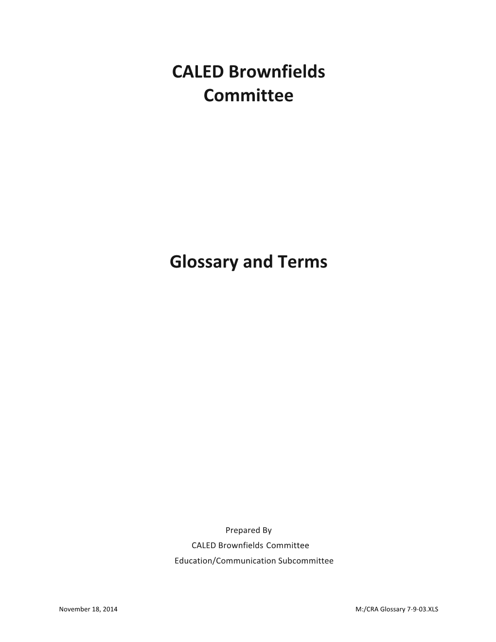 Brownfields Glossary 11 18 14