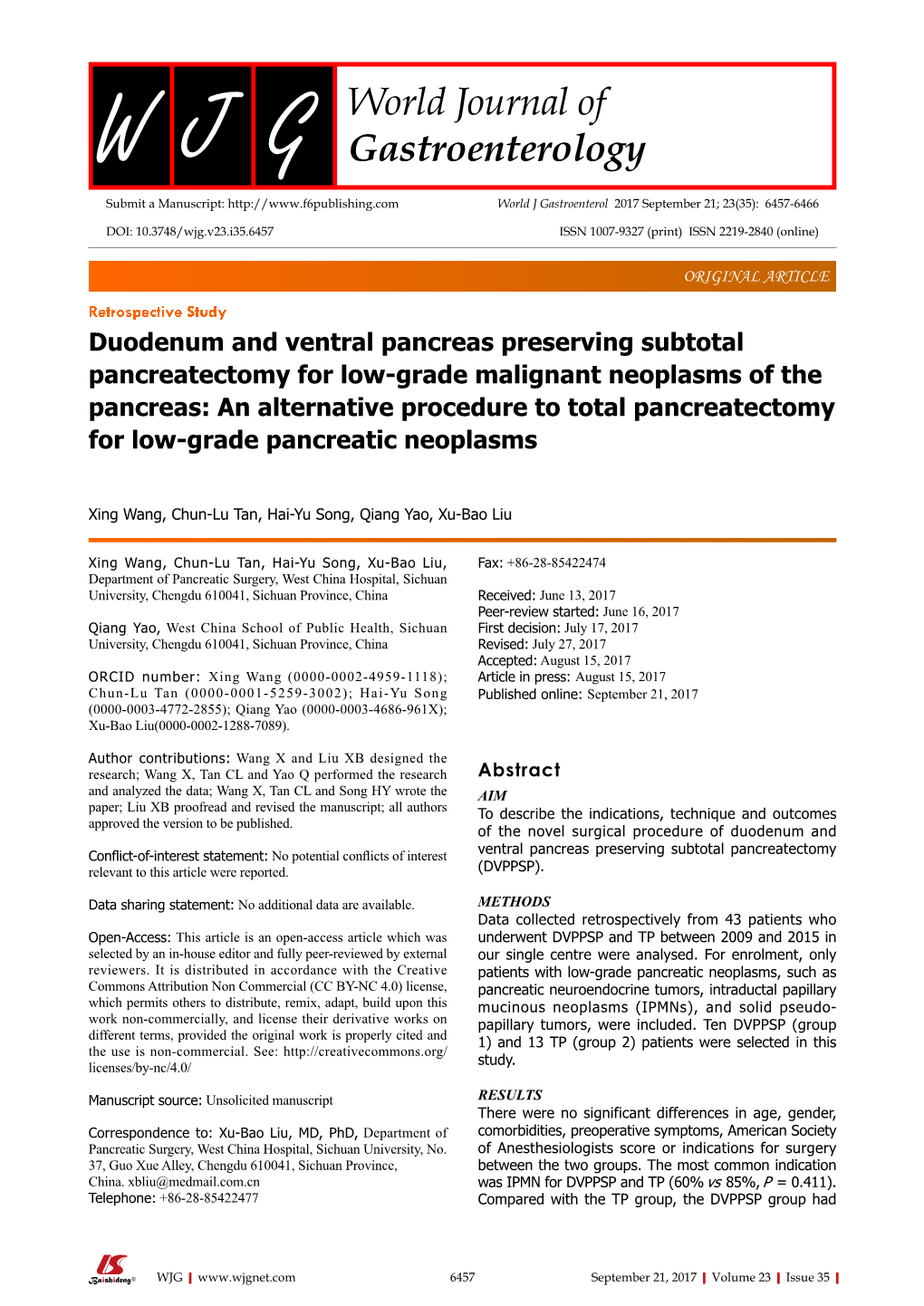 Duodenum and Ventral Pancreas Preserving