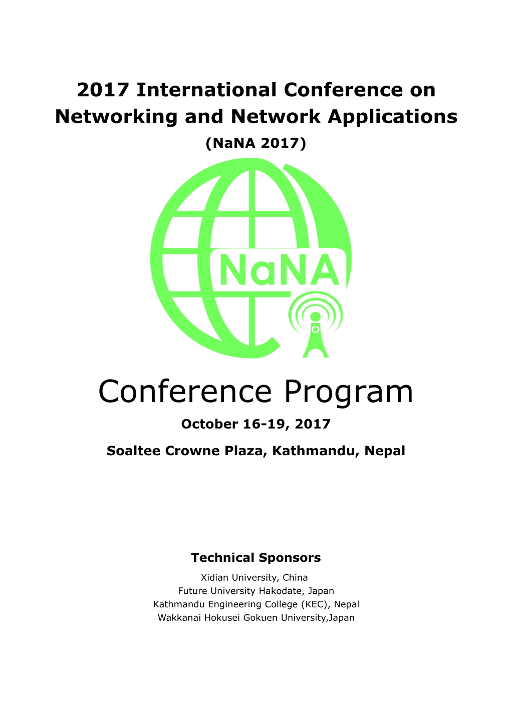 Conference Program October 16-19, 2017