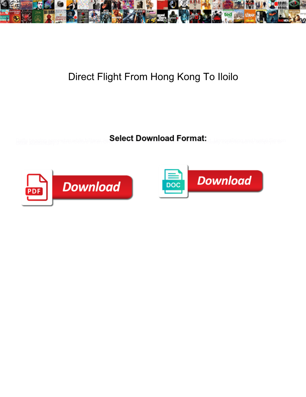 Direct Flight from Hong Kong to Iloilo