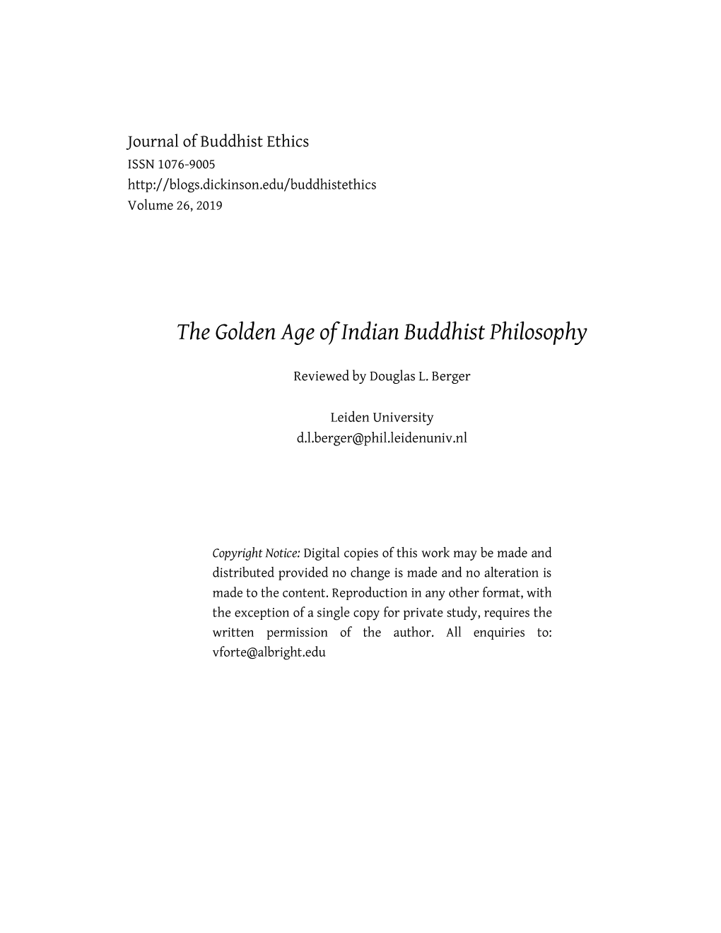 The Golden Age of Indian Buddhist Philosophy