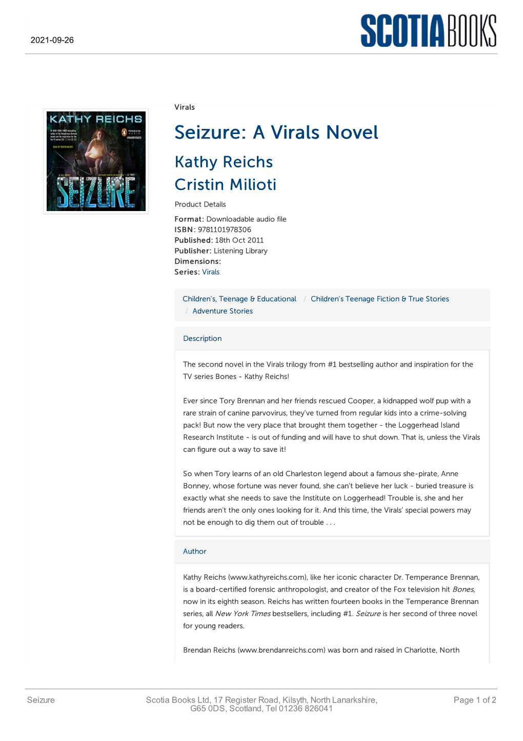 Seizure: a Virals Novel