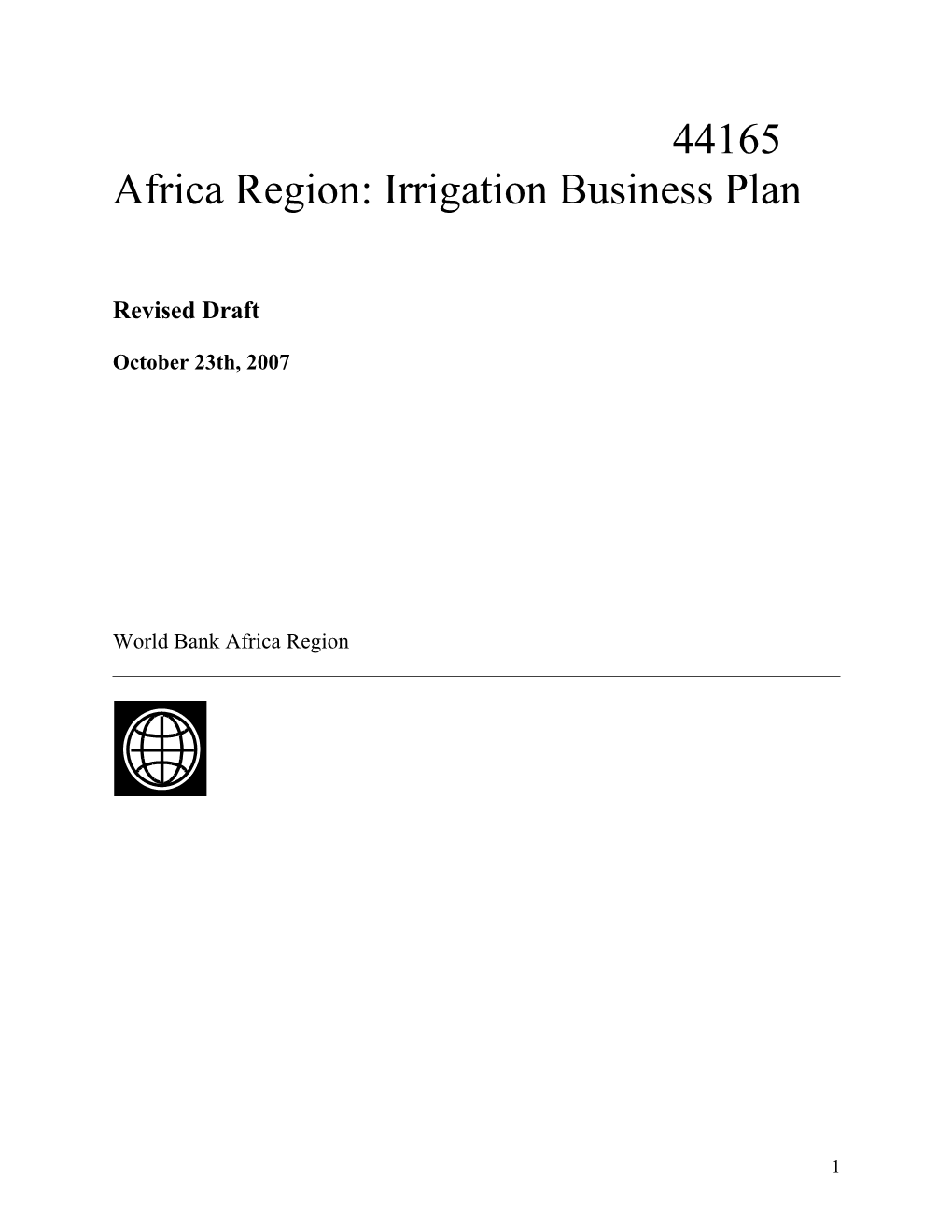 Irrigation Business Plan