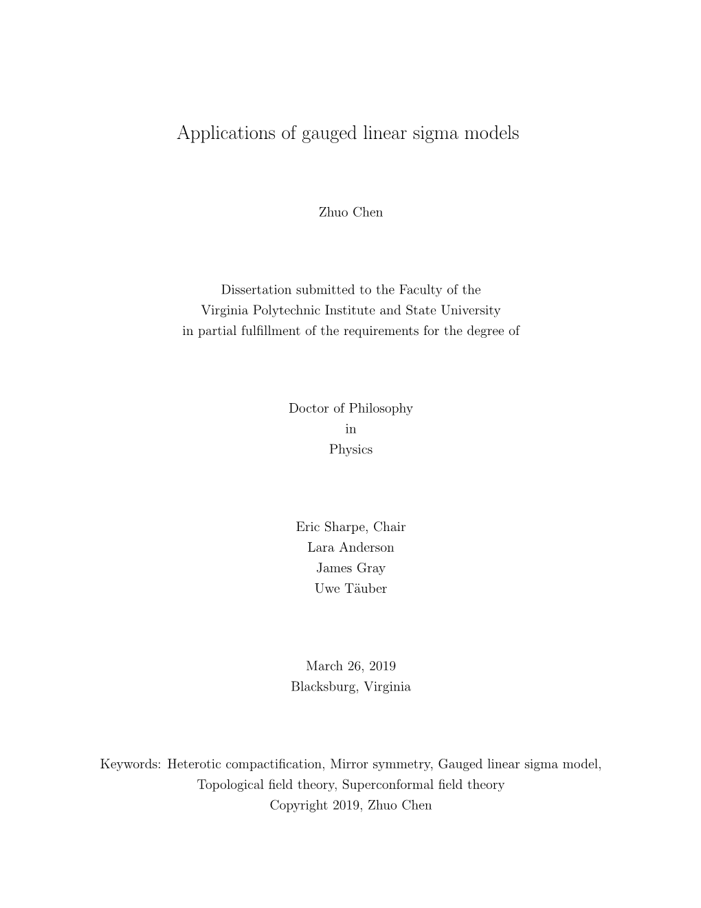 Applications of Gauged Linear Sigma Models